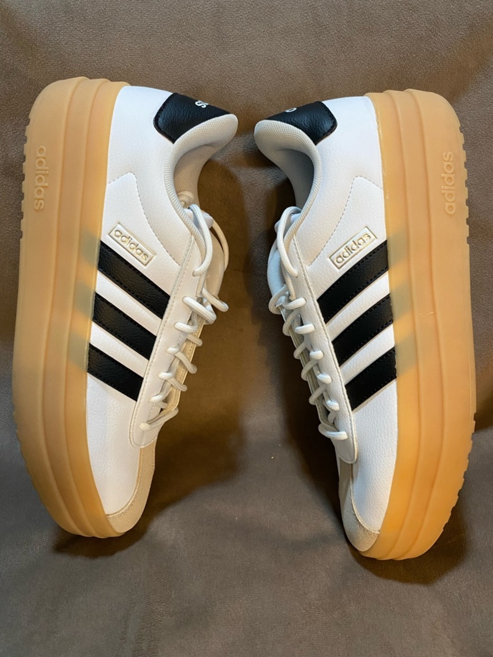 adidas White Black Gum-Soled Sneakers - Picture 3 of 7